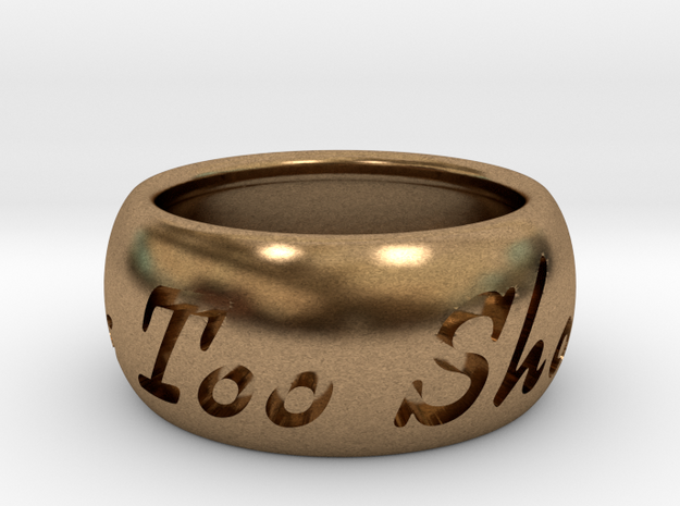 This Too Shall Pass ring size 6 in Natural Brass