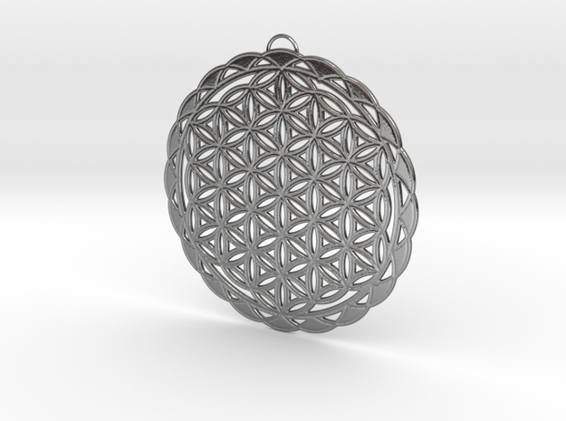 Flower of Life Pendant in Polished Silver
