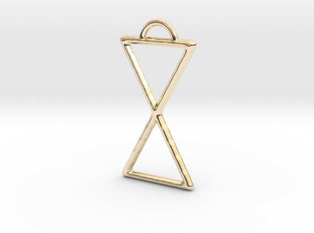 Hourglass Pendant in 14k Gold Plated Brass
