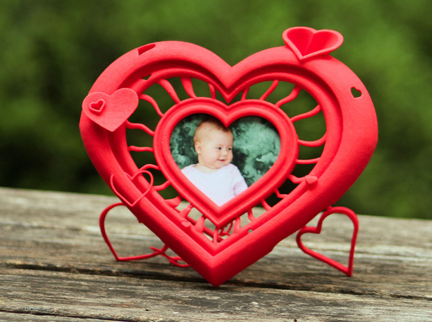 Heart Frame in Red Processed Versatile Plastic