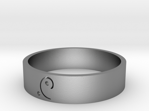 Moon-glyph-energy-ring in Natural Silver