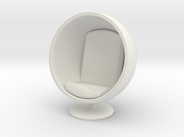 1/32 Girl sitting Egg Chair Part of Chair 001 in White Natural Versatile Plastic