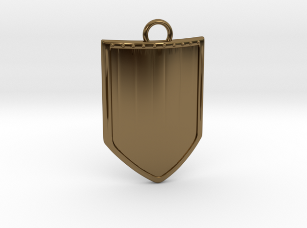 Shield 3 Pendant in Polished Bronze