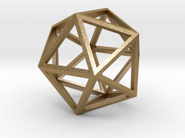 Icosahedron Pendant in Polished Gold Steel
