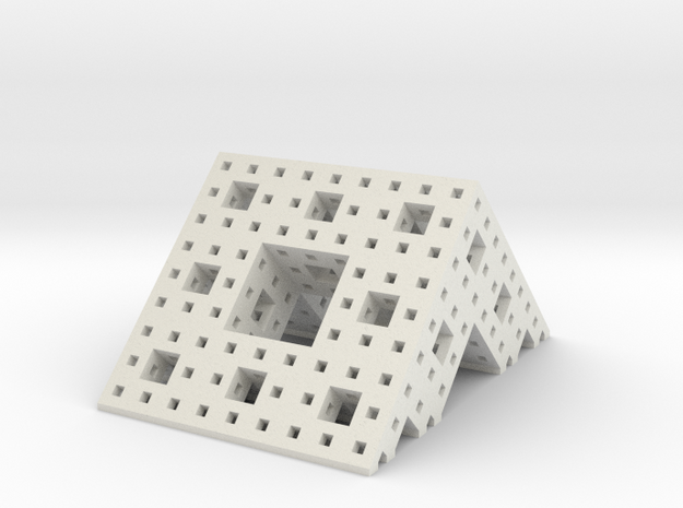 Menger roof (3 iterations), small in White Natural Versatile Plastic