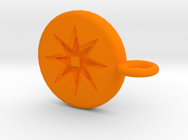 Intricate Pendant in Orange Processed Versatile Plastic