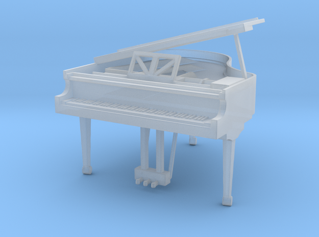 Miniature 1:48 Baby Grand Piano in Smooth Fine Detail Plastic