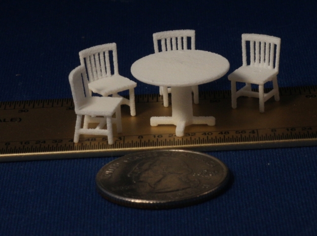 S Scale Round Tables x5 and Chairs x20 in White Natural Versatile Plastic