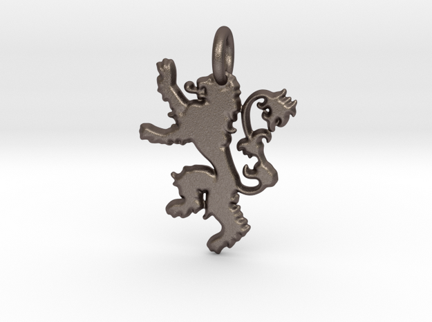 Lannister Sigil Keychain in Polished Bronzed Silver Steel