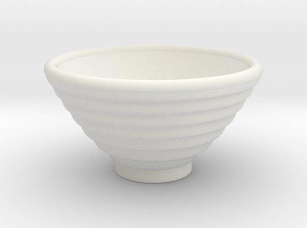 DRAW bowl - ceramic ribbed in White Natural Versatile Plastic