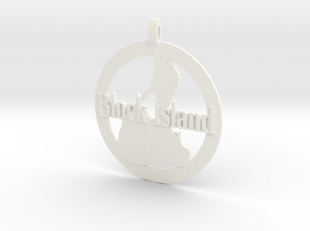 3D Printed Block Island Coin in White Processed Versatile Plastic