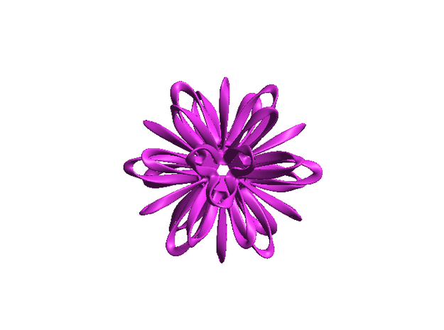 Icosahedron Loops - big in Purple Processed Versatile Plastic
