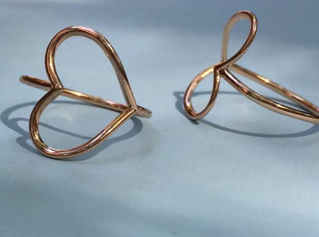 Infinity Heart Ring  in 14k Rose Gold Plated Brass: 8 / 56.75