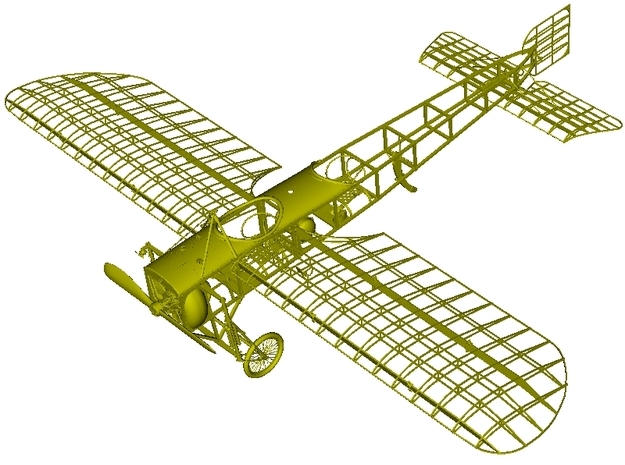 1/15 scale Bleriot XI-2 WWI model kit #1 of 4 in Smooth Fine Detail Plastic