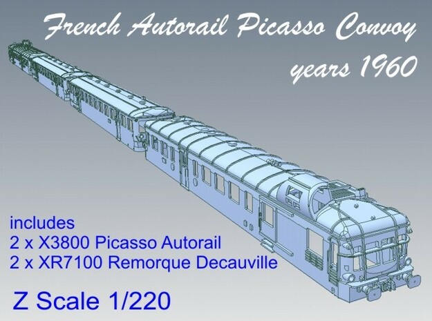 1-220 Convoy Autorail Picasso 1960 in Polished Bronzed Silver Steel