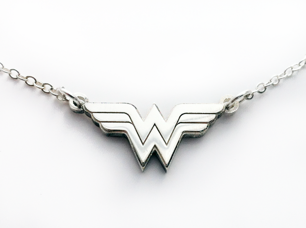 Wonder Woman Necklace in Polished Bronzed Silver Steel
