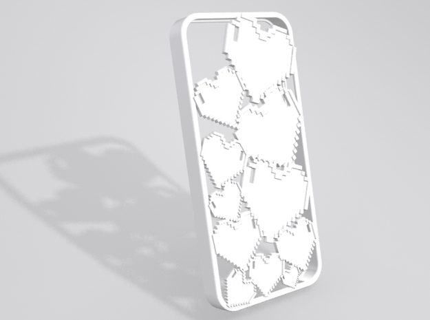 Pixel Heart iPhone 5 Case in White Natural Versatile Plastic