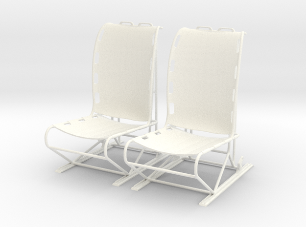1.8 LAMA PILOT SEATS X2  in White Processed Versatile Plastic