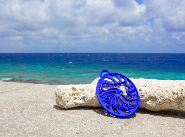 Bonaire Keychain/Pendant in Blue Processed Versatile Plastic