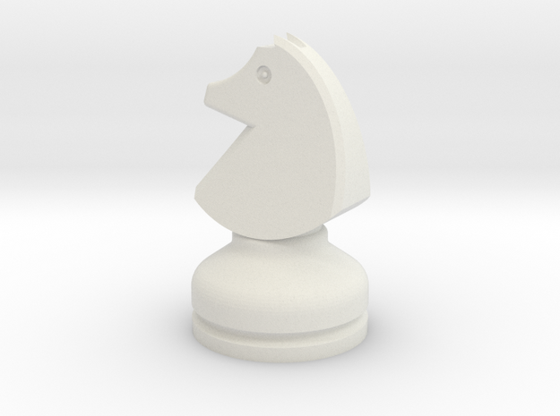 MILOSAURUS Chess LARGE Staunton Knight in White Natural Versatile Plastic