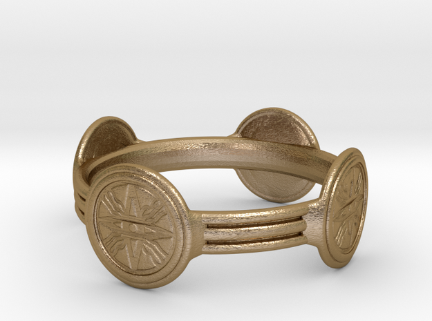 Nimrud Ring - Size 13.5 in Polished Gold Steel