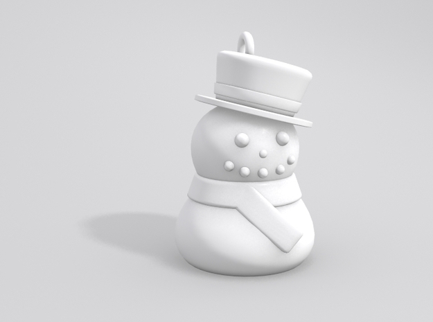 Snowman Earrings in White Natural Versatile Plastic