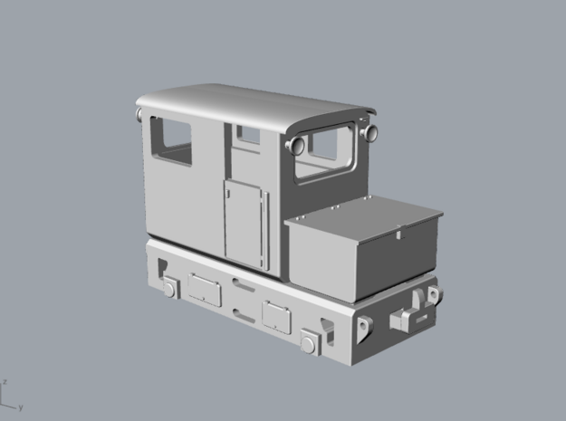 Tunneling battery locomotive H0e in Smooth Fine Detail Plastic