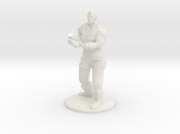 Soldier With Staff - 20 mm in White Natural Versatile Plastic
