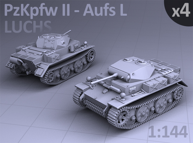 PzKpfw II ausf L - LUCHS  (4 pack) in Smooth Fine Detail Plastic