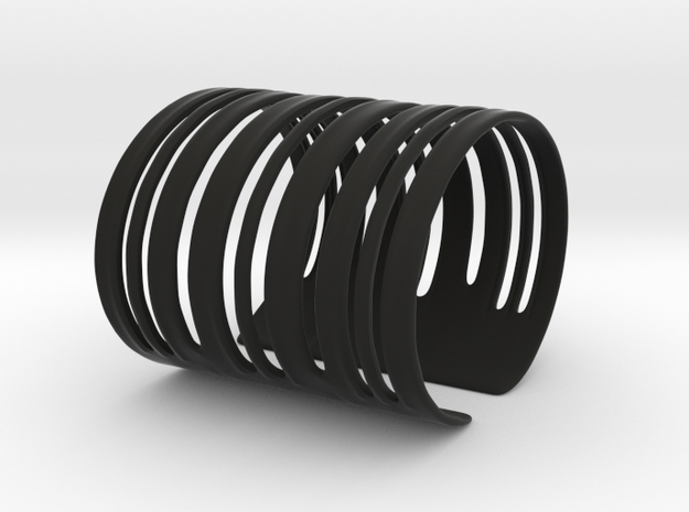 Bands Bracelet (Size L) in Black Natural Versatile Plastic