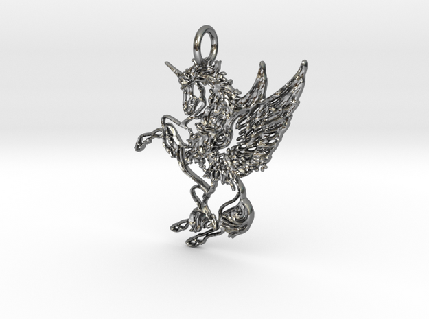 Chimera1a Pendant in Polished Silver