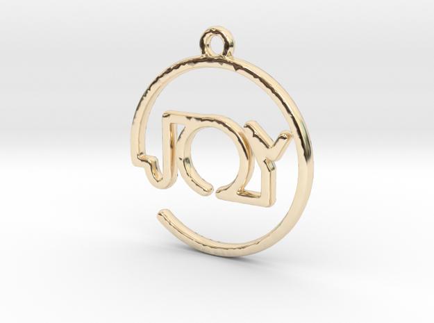JOY First Name Pendant in 14k Gold Plated Brass