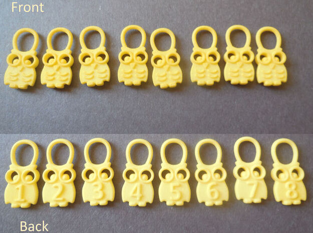 Hedwig - Stitch Markers for Knitting in Yellow Processed Versatile Plastic
