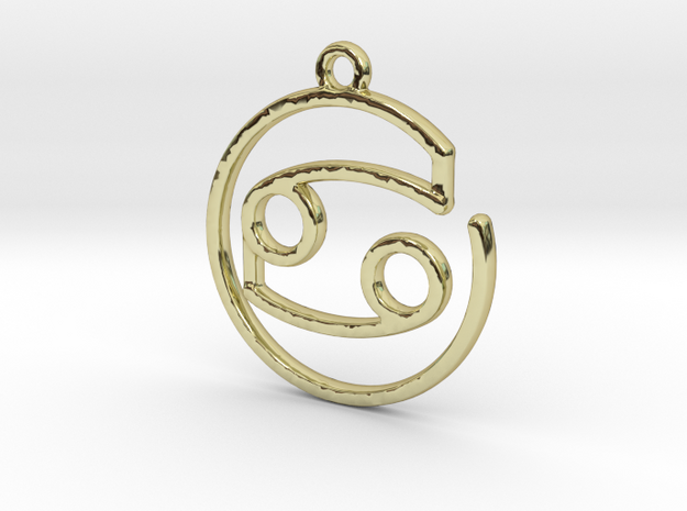Cancer Zodiac Pendant in 18k Gold Plated Brass