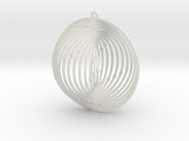 Pendant Wind Spinner Circle in White Natural Versatile Plastic