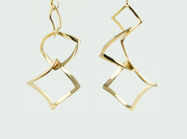 Twisted squares earrings