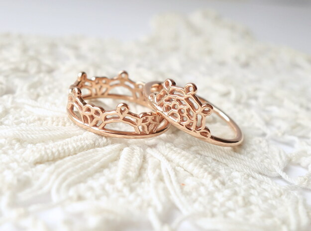 Half Lace Ring - Size 6.5 in 14k Rose Gold Plated Brass