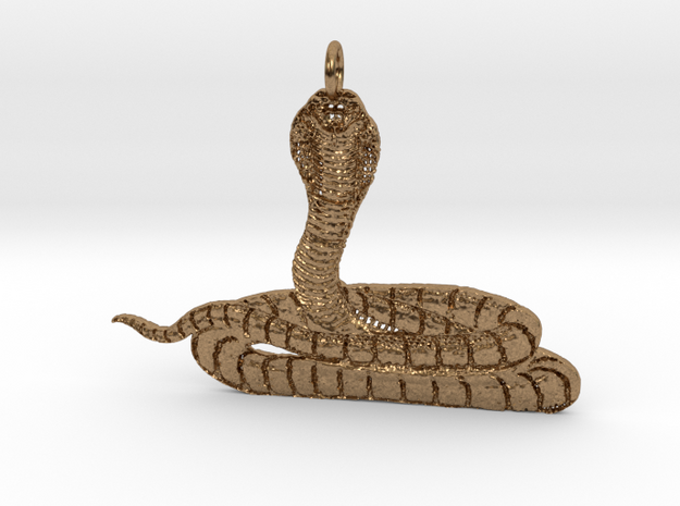 Cobra Pendant in Natural Brass