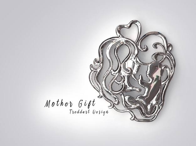 Mother Gift Pendant in Rhodium Plated Brass