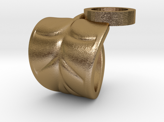 FLEURISSANT - Leaf ring #3 in Polished Gold Steel