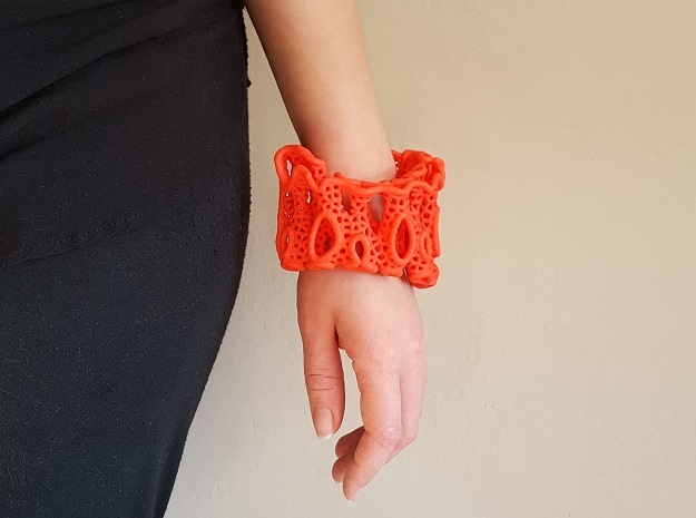 Coral Cuff Bracelet in Red Processed Versatile Plastic