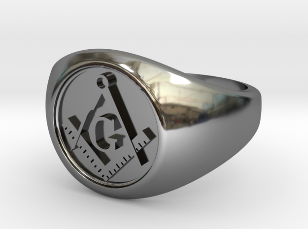 Masonic Ring size 10 in Fine Detail Polished Silver