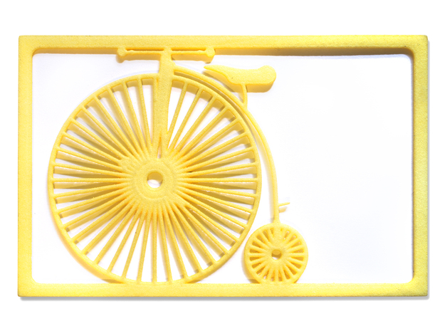 High Wheeler Bicycle Wallet - 2 Cards in Yellow Processed Versatile Plastic