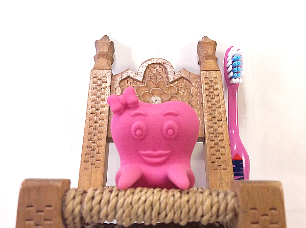 Toothbrush Holder (Girl) in Pink Processed Versatile Plastic