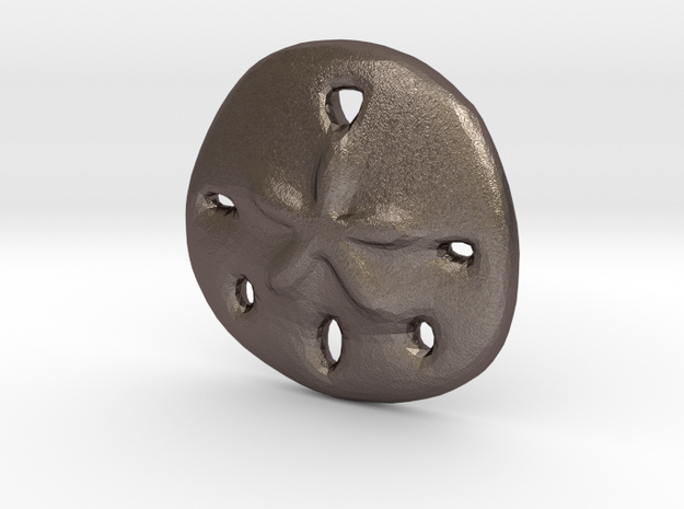 Sandollar Charm in Polished Bronzed Silver Steel
