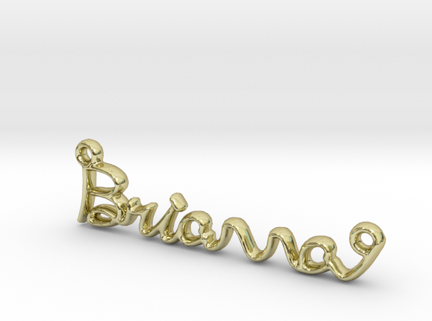 BRIANNA Script First Name Pendant in 18k Gold Plated Brass