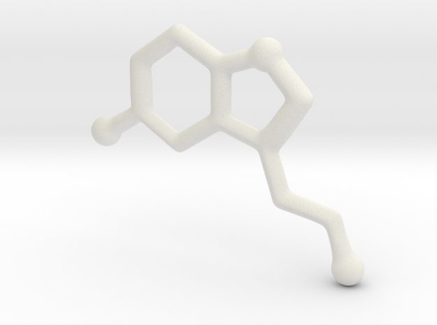 Molecules - Serotonin in White Natural Versatile Plastic