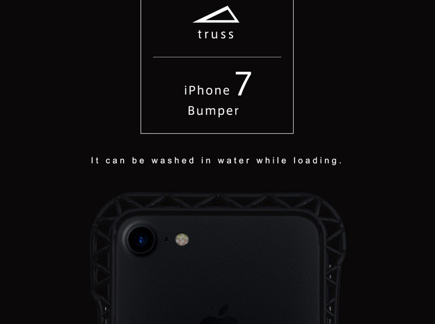 iPhone7​​/8/New SE Bumper 「truss」 in Black Natural Versatile Plastic