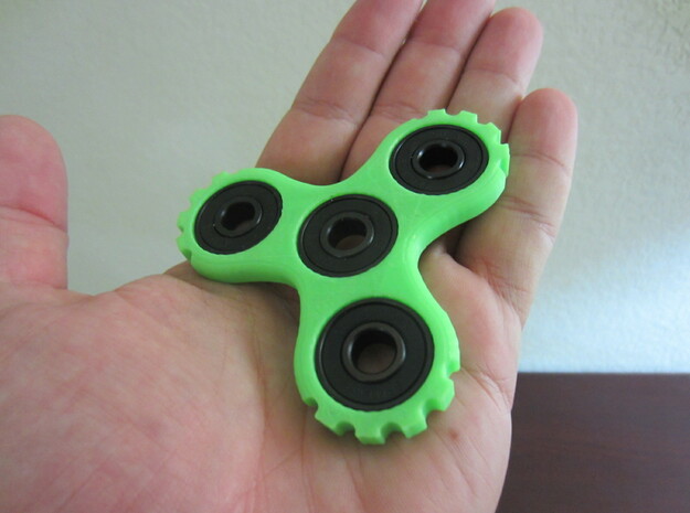 Cog Triple Spinner (Hand/EDC/Fidget Spinner) in Orange Processed Versatile Plastic