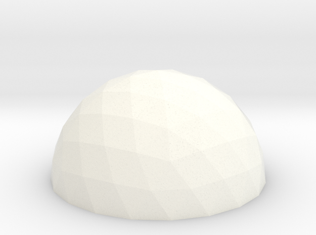 Geodesic Dome V4 10cm in White Processed Versatile Plastic